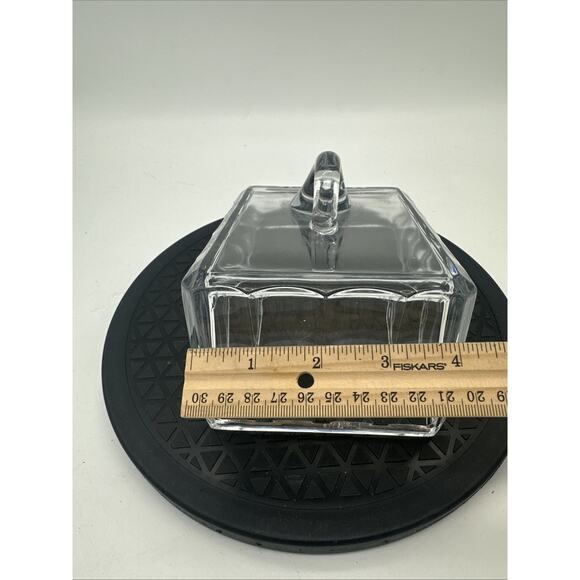 Vintage Cheese Glass Cover Lid Glass Knob Replacement Lid Only Thick Glass - Picture 5 of 6